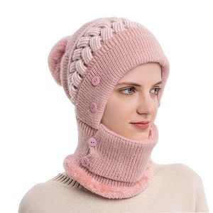 Scarf Hats Set For Women,winter Warmer Beanie Hats One-piece Fleece Lined Knit🤟